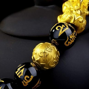 Feng shui black obsidian wealth bracelet